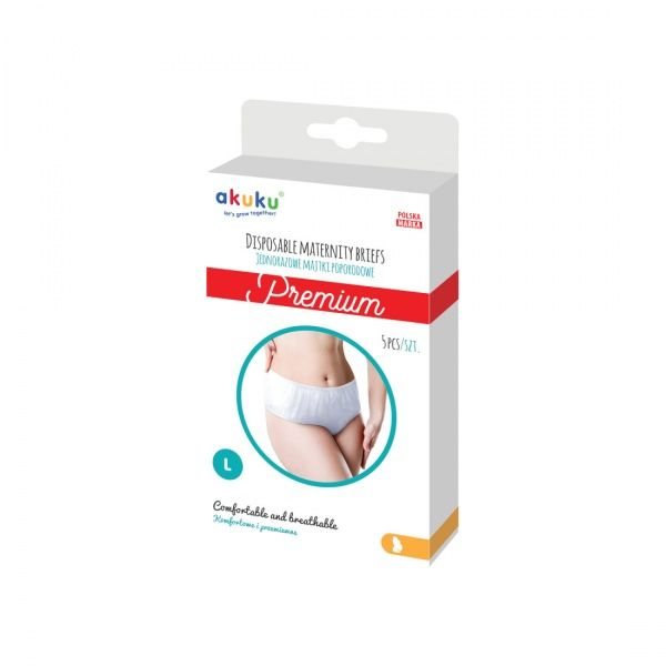 AKUKU vienkartinės kelnaitės po gimdymo PREMIUM, L, 5 vnt