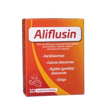 ALIFLUSIN 500 mg/200 mg/4 mg šnypščiosios tabletės N10