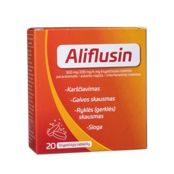 ALIFLUSIN 500 mg/200 mg/4 mg šnypščiosios tabletės N20
