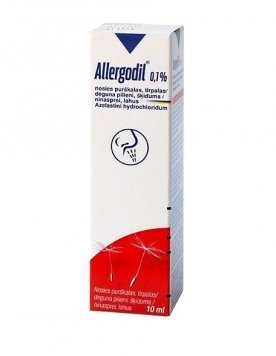 ALLERGODIL 1 mg/ml nosies purškalas (tirpalas), 10 ml