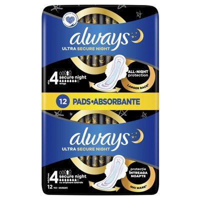ALWAYS ULTRA EXTRA NIGHT, Higieniniai paketai, S4, 12 vnt