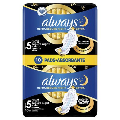 ALWAYS ULTRA SECURE NIGHT EXTRA, Higieniniai paketai, S5, 10 vnt