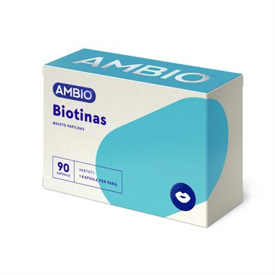 AMBIO BIOTINAS, 5000mcg, 90 kapsulių