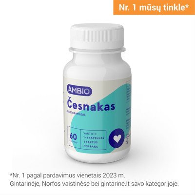 AMBIO ČESNAKAS 500mg, 60 kapsulių