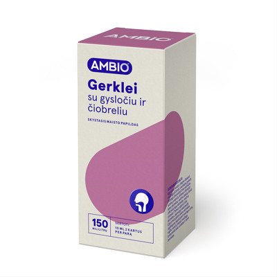 AMBIO GERKLEI SU GYSLOČIU IR ČIOBRELIU, mikstūra be cukraus, 150 ml