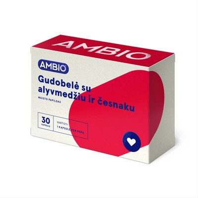 AMBIO GUDOBELĖ SU ALYVMEDŽIU IR ČESNAKU, 30 kapsulių