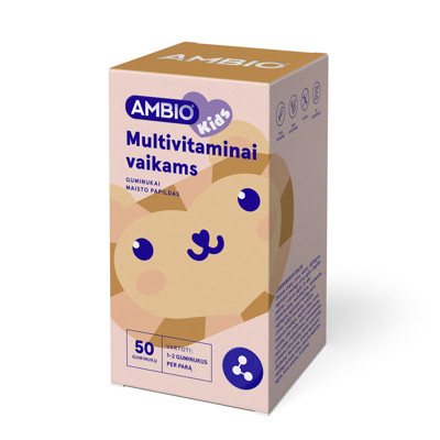 AMBIO KIDS MULTIVITAMINAI VAIKAMS, 50 guminukų