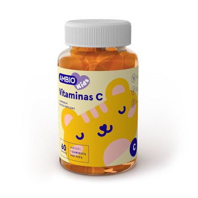 AMBIO KIDS VITAMINAS C, 60 guminukų