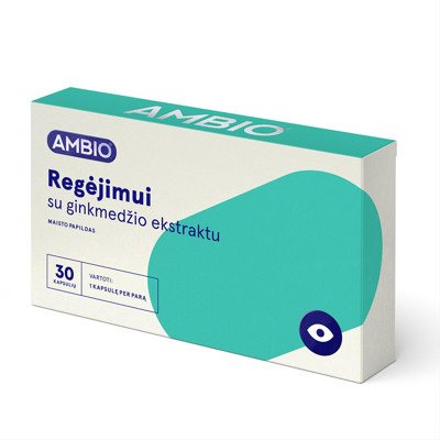 AMBIO REGĖJIMUI SU GINKMEDŽIO EKSTRAKTU (20 mg liuteino), 30 kapsulių
