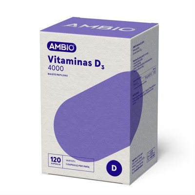 AMBIO VITAMINAS D3 4000IU, 120 minkštųjų kapsulių