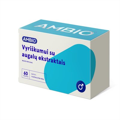 AMBIO VYRIŠKUMUI SU AUGALŲ EKSTRAKTAIS, 60 kapsulių