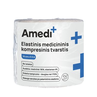 AMEDIPLUS, elastinis tvarstis, 10cmx, 3.5 m