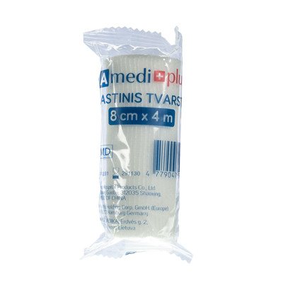 AMEDIPLUS, elastinis tvarstis, palaikomasis, 8cmx, 1 vnt, 4 m