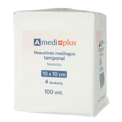 AMEDIPLUS, neaustinės mdžiagos tamponai, 10 N100, 10 cm