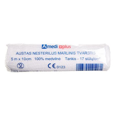 AMEDIPLUS, nesterilus bintas austais kraštais, x 10 cm, 5 m
