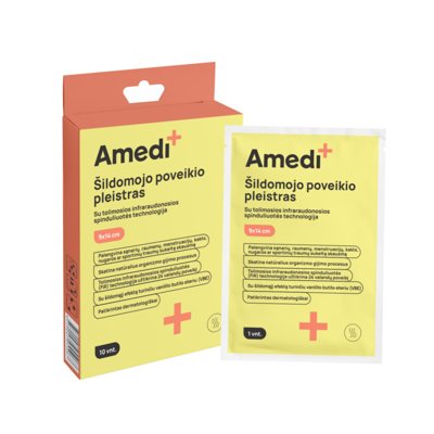 AMEDIPLUS, pleistras šildomojo poveikio, 10 vnt., 9 x 14 cm