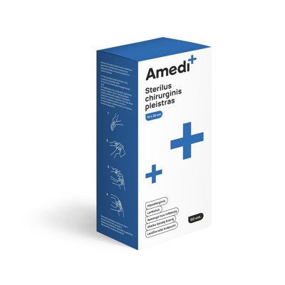 AMEDIPLUS, pleistras sterilus chirurginis, N50, 10 x 25 cm
