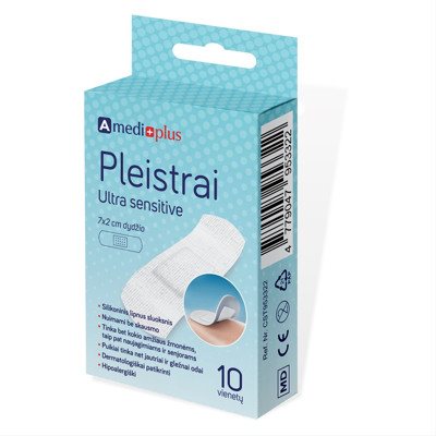 AMEDIPLUS, ultra sensitive pleistras N10, 7 x 2 cm