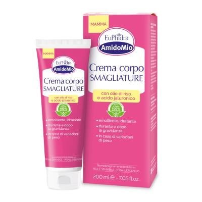 AMIDOMIO elastingumą skatinantis kūno losjonas nuo strijų, 200 ml