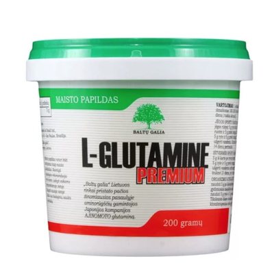 Aminorūgštis glutaminas „Baltų Galia L-Glutamine Premium“, ., 200 g