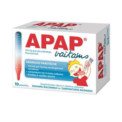APAP, 250 mg, granulės paketėlyje, vaikams, N10