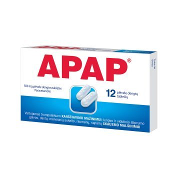 APAP 500 mg plėvele dengtos tabletės N12