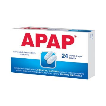 APAP 500 mg plėvele dengtos tabletės N24
