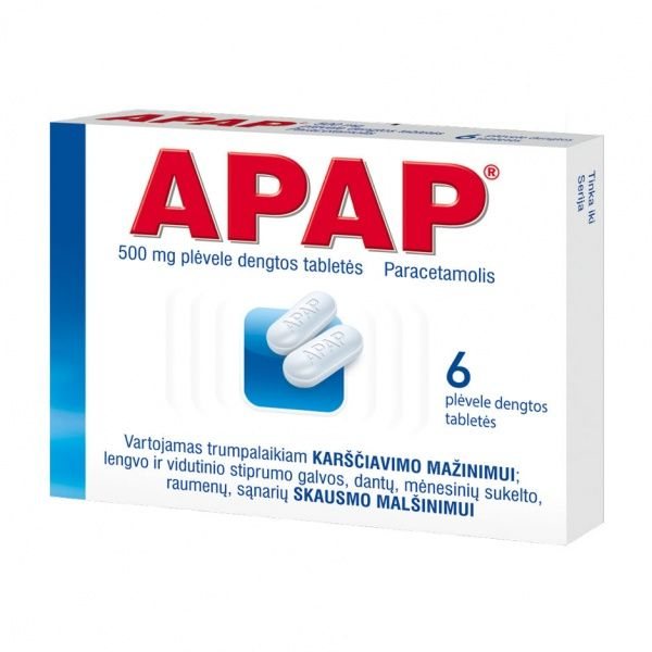 APAP 500 mg plėvele dengtos tabletės N6