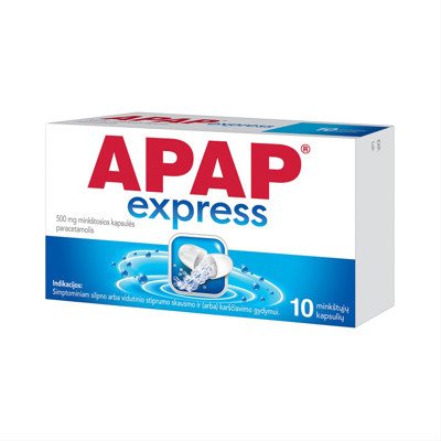 APAP, 500mg, express, kapsulės, N10
