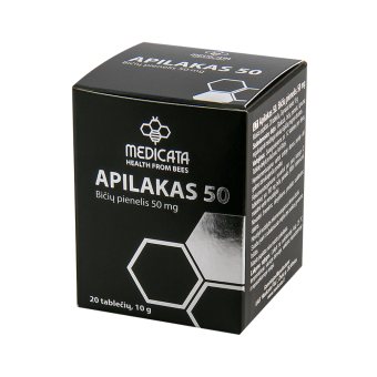 APILAKAS 50 bičių pienelis, 20 tablečių