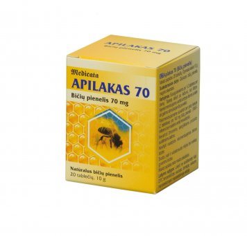 APILAKAS (Bičių pienelis) 70 mg tabletės N20