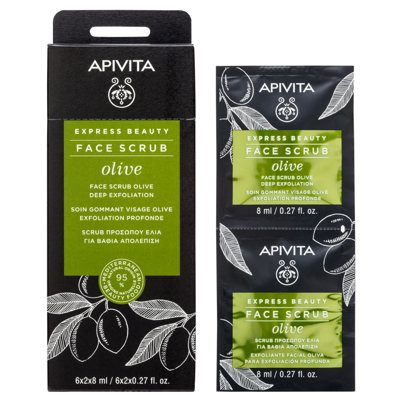 APIVITA, EXPRESS BEAUTY šveitiklis veido, su alyvuogėmis, 2 x 8 ml