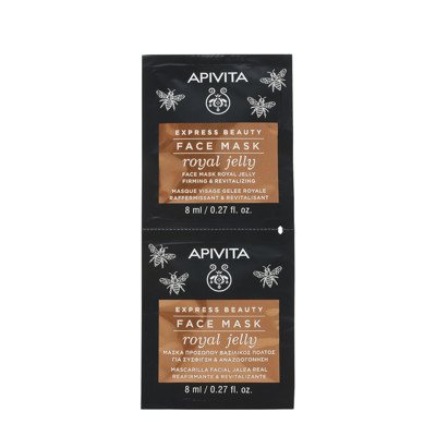 APIVITA EXPRESS BEAUTY, veido kaukė su bičių pieneliu, stangrinanti, 2 vnt., 8 ml