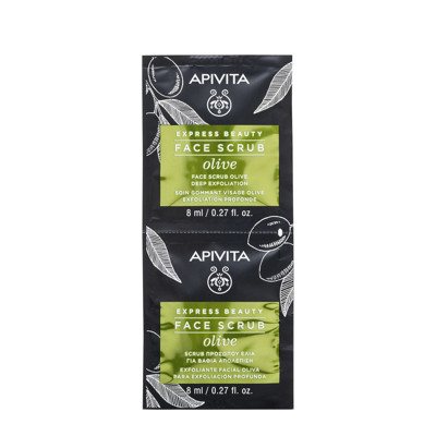 APIVITA EXPRESS BEAUTY, veido šveitiklis su alyvuogėmis, 2 vnt., 8 ml