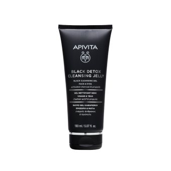 APIVITA gelinis veido prausiklis BLACK, 150 ml