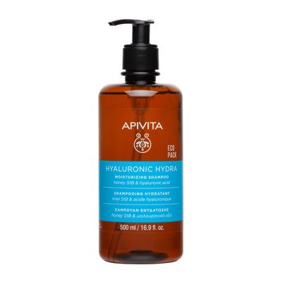 APIVITA HYALURONIC HYDRA, šampūnas drėkinamasis, 500 ml