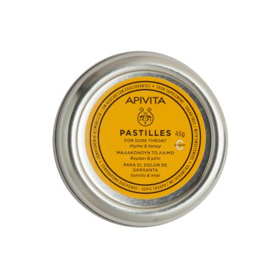 APIVITA pastilės su vitaminu C, čiobreliu ir medumi, 45 g