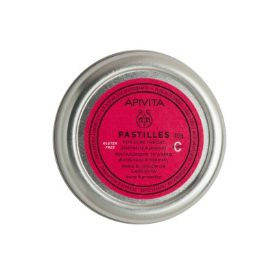 APIVITA pastilės su vitaminu C, propoliu ir gervuogėmis, 45 g