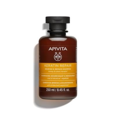 APIVITA, šampūnas su keratinu, maitinamasis, atkuriamasis, 250 ml