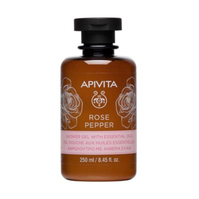 APIVITA valomasis prausiklis su rožėmis ir juoduoju pipiru, 250 ml