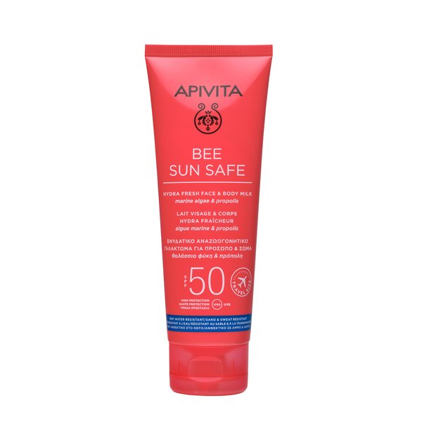 APIVITA veido ir kūno pienelis BEE SUN SAFE TRAVEL SIZE, SPF50, 100 ml