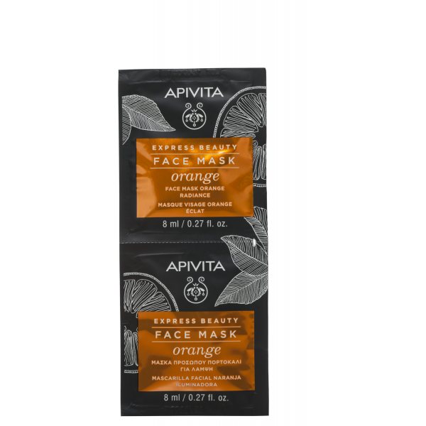 APIVITA veido kaukė su apelsinais EXPRESS BEAUTY, x 8 ml, 2 vnt