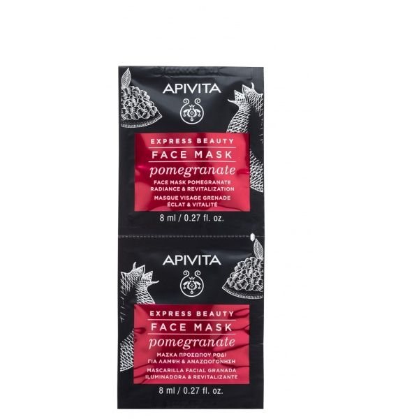 APIVITA veido kaukė su granatais EXPRESS BEAUTY, x 8 ml, 2 vnt