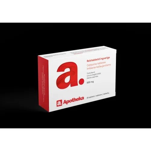 APOTHEKA IMBIERAS keliaujantiems, 500 mg, tabletės N20