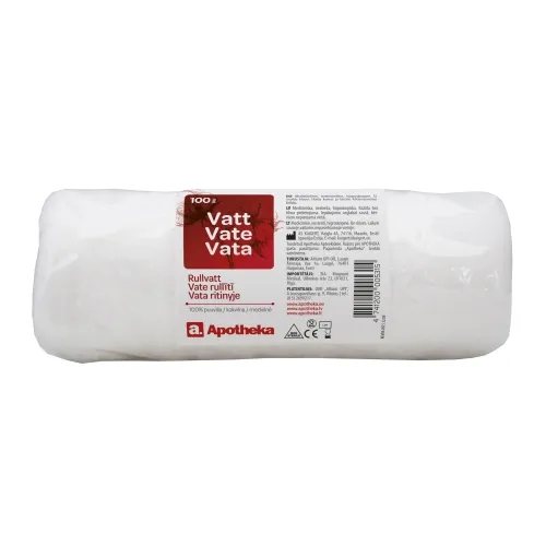 APOTHEKA nesterili medicininė vata, 100 g