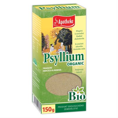 APOTHEKE BIO PSYLLIUM, balkšvųjų gysločių sėklų luobelės, 150 g