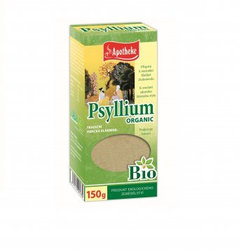 APOTHEKE Bio Psyllium balkšvųjų GYSLOČIŲ sėklų luobelės milteliai, 150 g