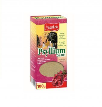APOTHEKE Psyllium su juodaisiais SERBENTAIS ir raudonuoju BUROKU milteliai, 100 g