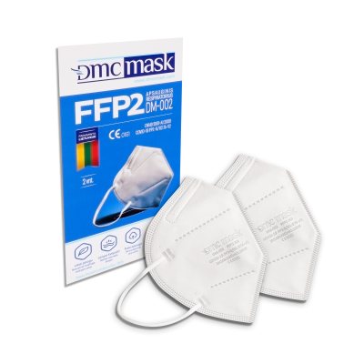 Apsauginis vienkartinis respiratorius FFP2 DM-002 su lanksčia aliuminio juostele, baltos spalvos N2