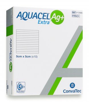AQUACEL Ag+ Extra (413566) tvarstis N10, 5 x 5 cm
